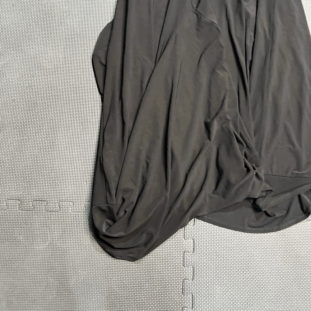 IC Collection Black Avant Garde Zip Front Ruched Bubble Hem Dress Sm Gold Specs - Picture 5 of 15